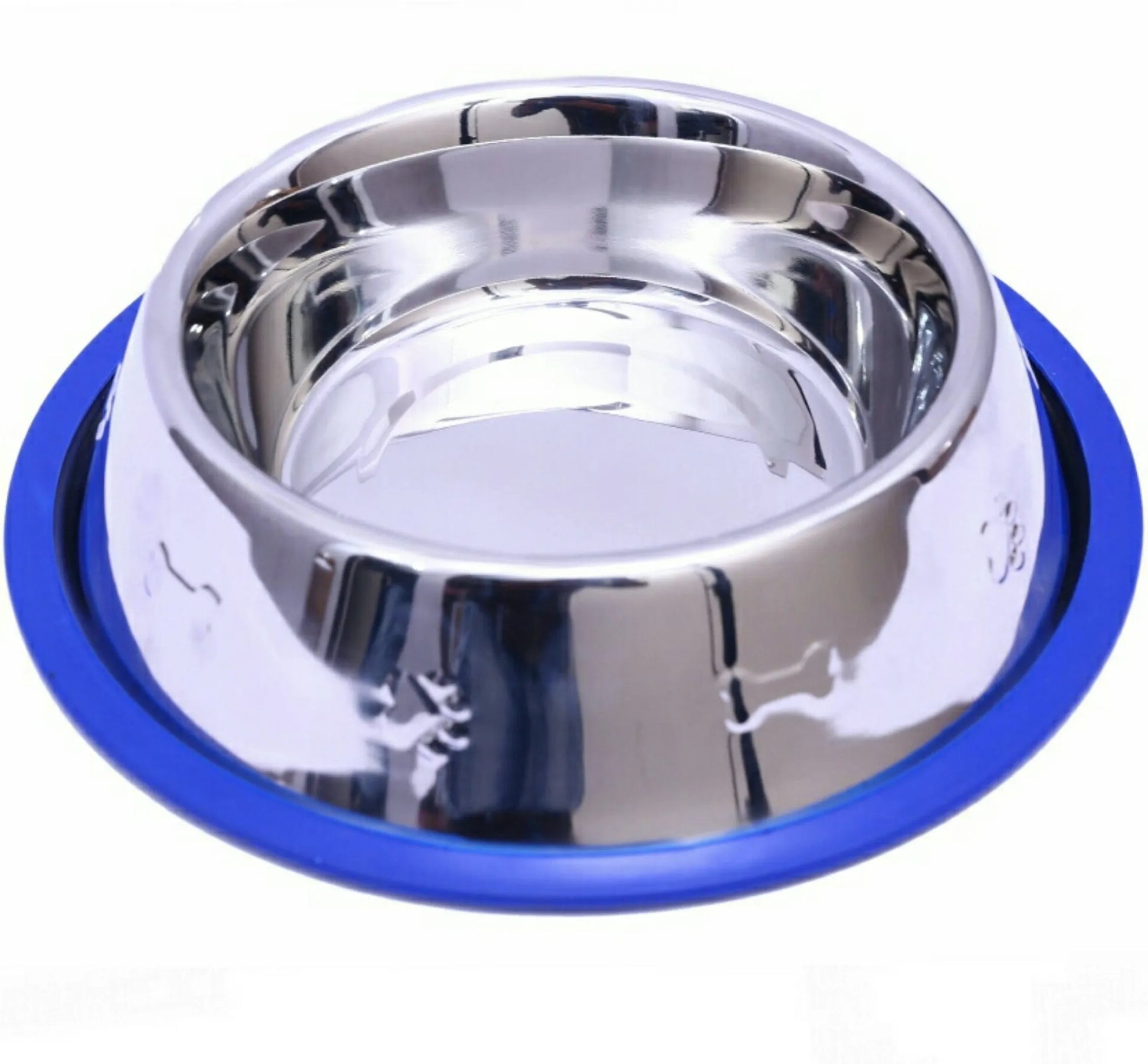Etched Stainless Steel Dog Bowl