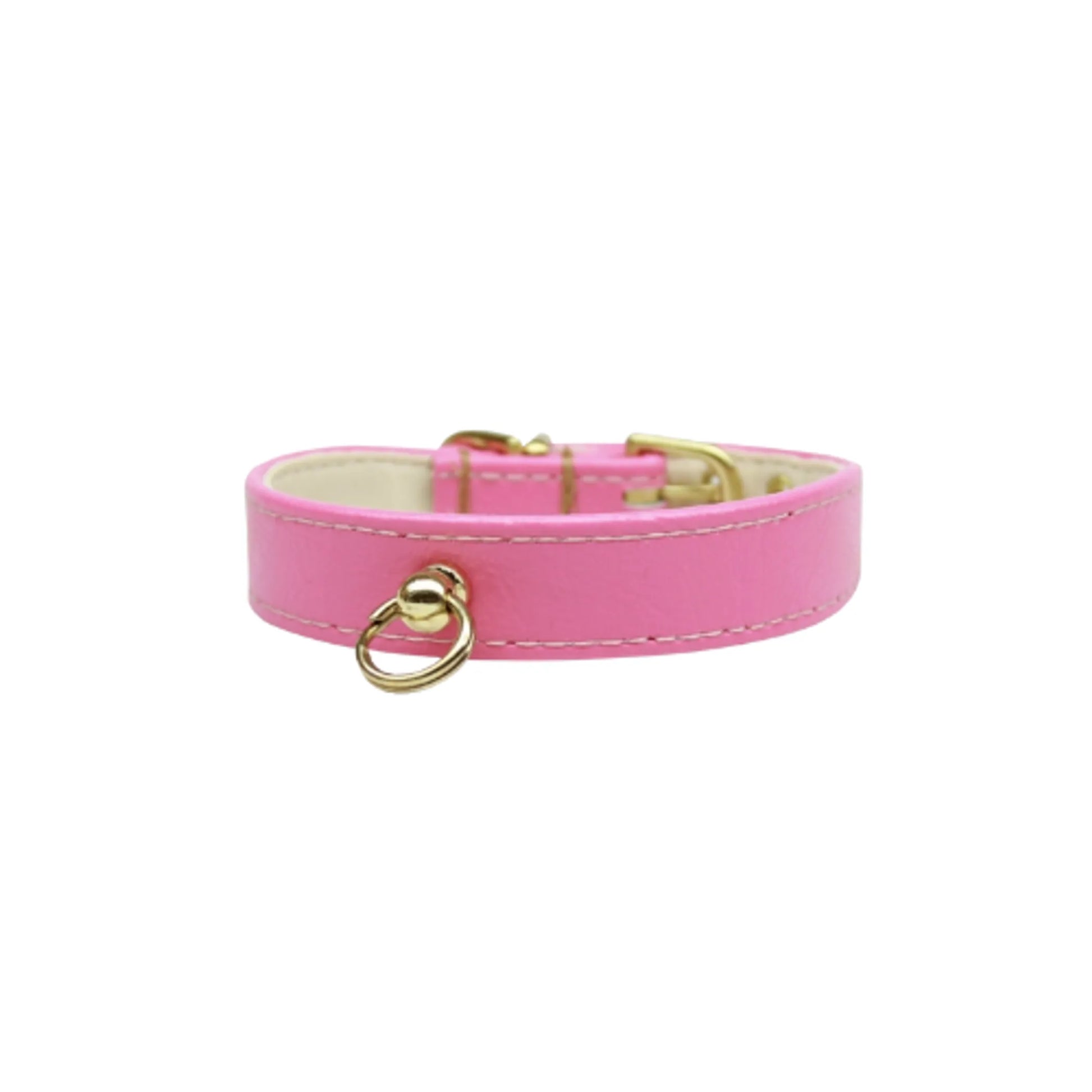 Pink dog collar comes with CC charm