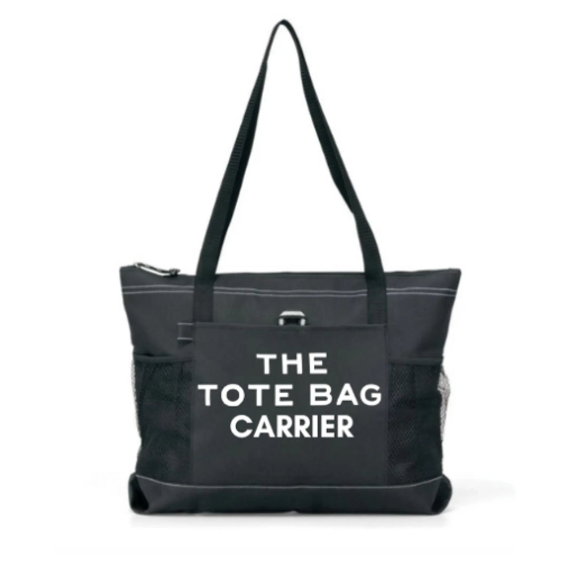 Black the tote bag dog carrier white background