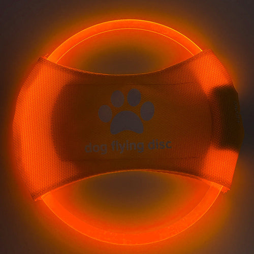 Orange glow in the dark dog disc