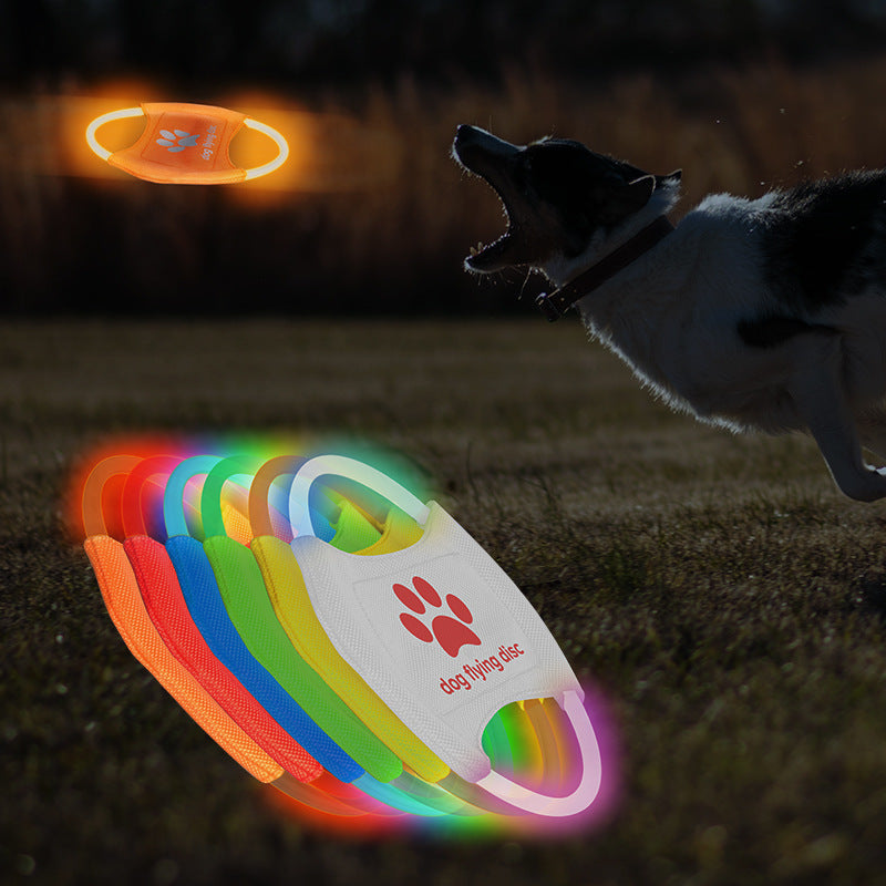 red orange green multi Dog Flying LED Discs Light Glowing