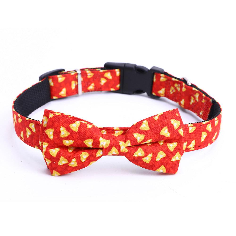 Red Festive Holiday Pet Bow Collar