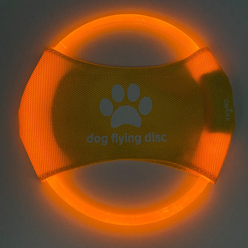 Orange glow in the dark dog disc