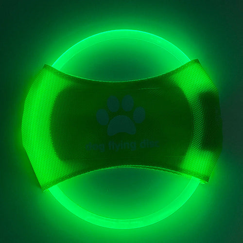 Green glow in the dark dog disc
