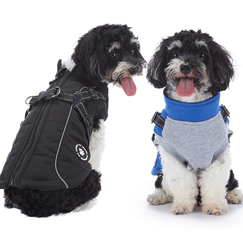 Reflective Waterproof Dog Jacket w Harness