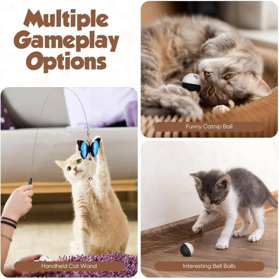 Cat Toy with Feather Butterfly