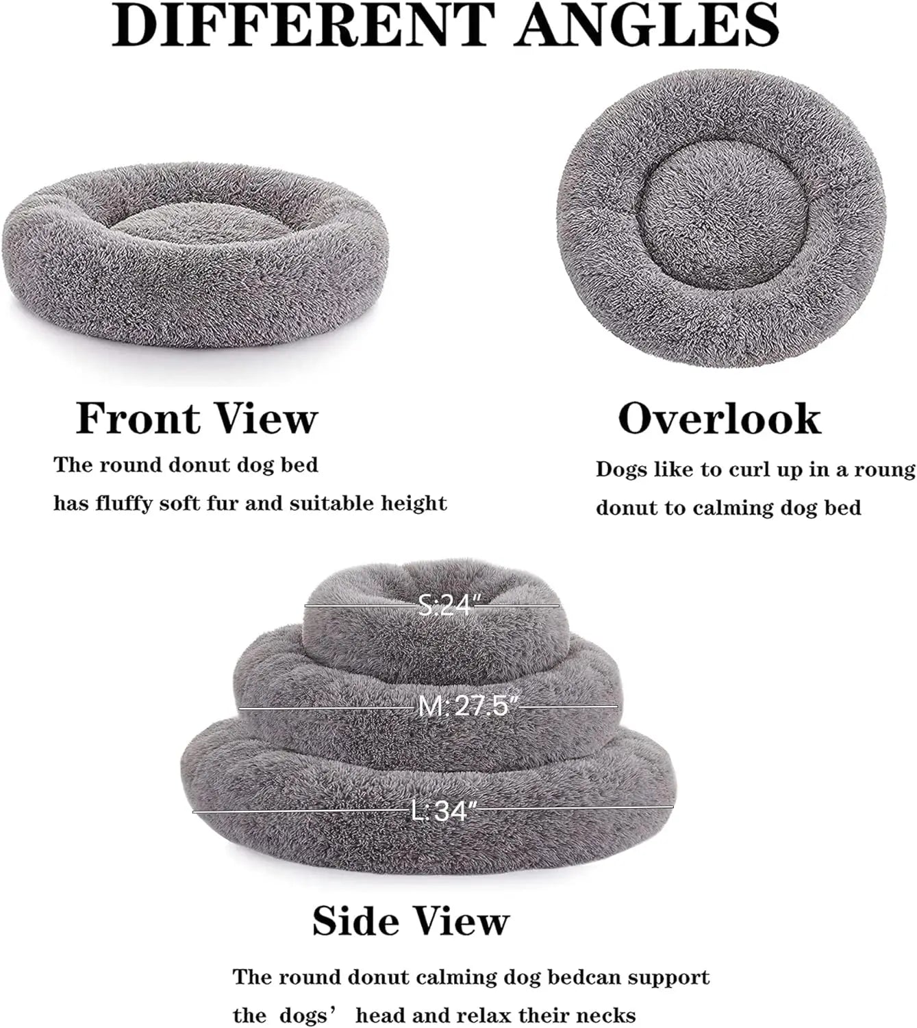 Calming Donut Bed for Large Dogs