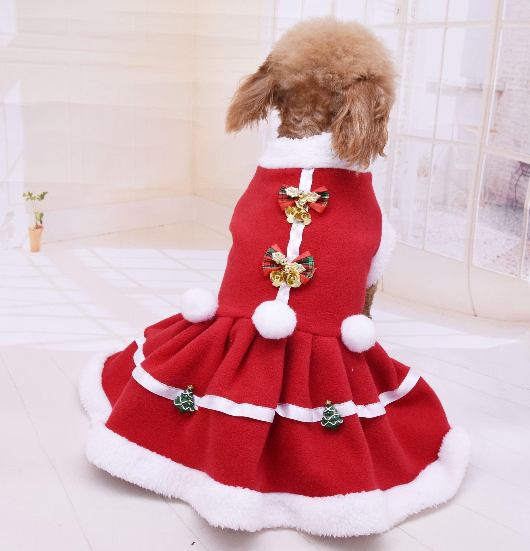 Christmas Chic Fleece Pet Skirt - Festive Fashion For Your Pup!-3