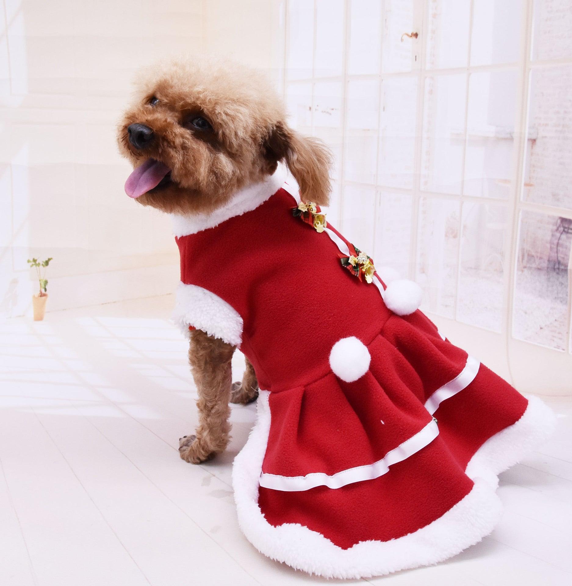 Christmas Chic Fleece Pet Skirt - Festive Fashion For Your Pup!-2