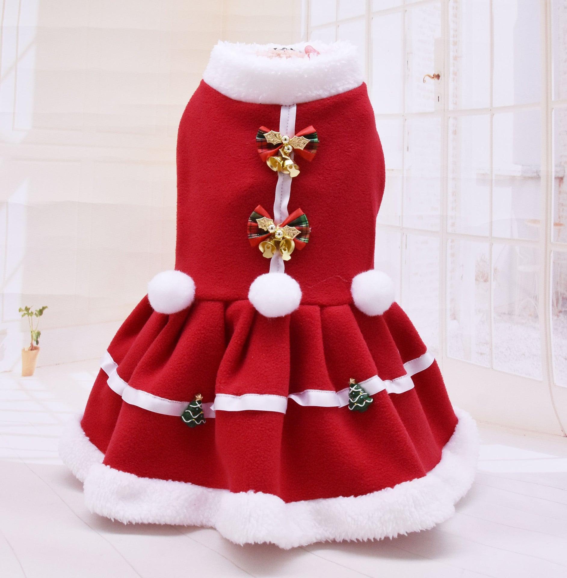 Christmas Chic Fleece Pet Skirt - Festive Fashion For Your Pup!-4