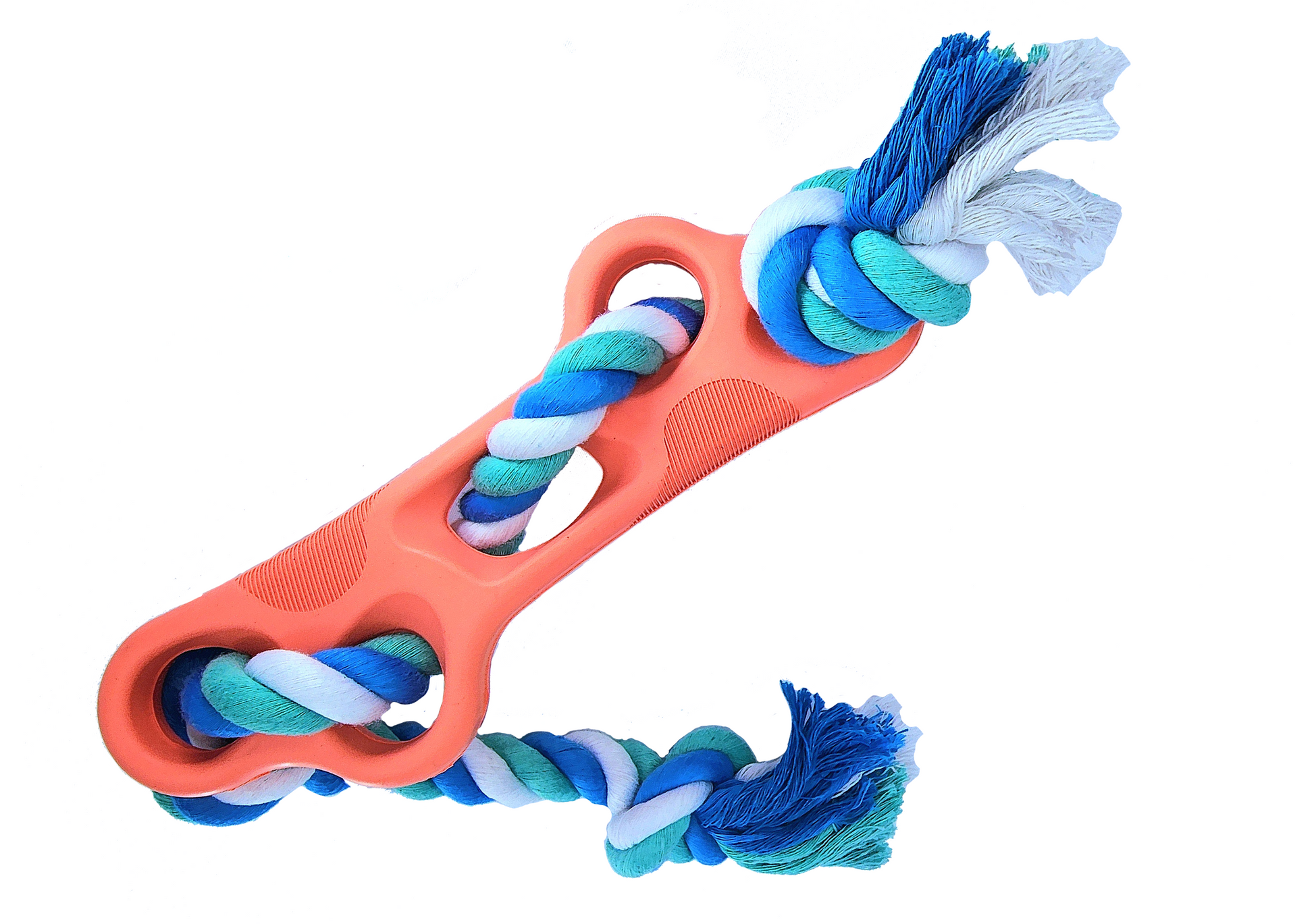 red and blue dog toy for aggressive chewers