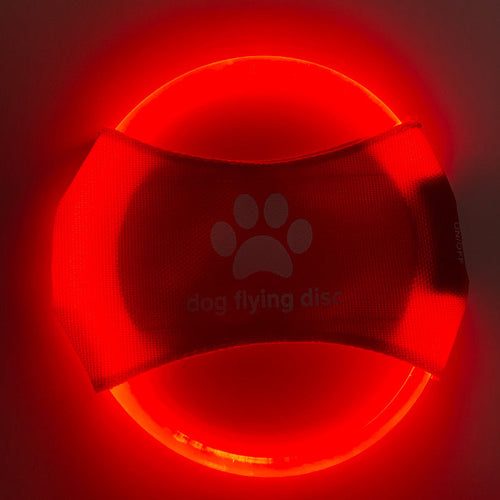Red glow in the dark dog disc