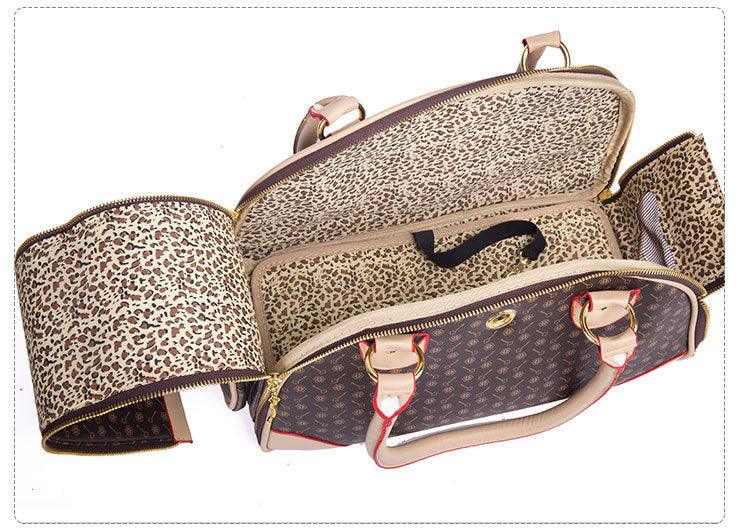 Luxury Leather Pet Travel Tote: Stylish And Practical Dog And Cat Carrier interior view