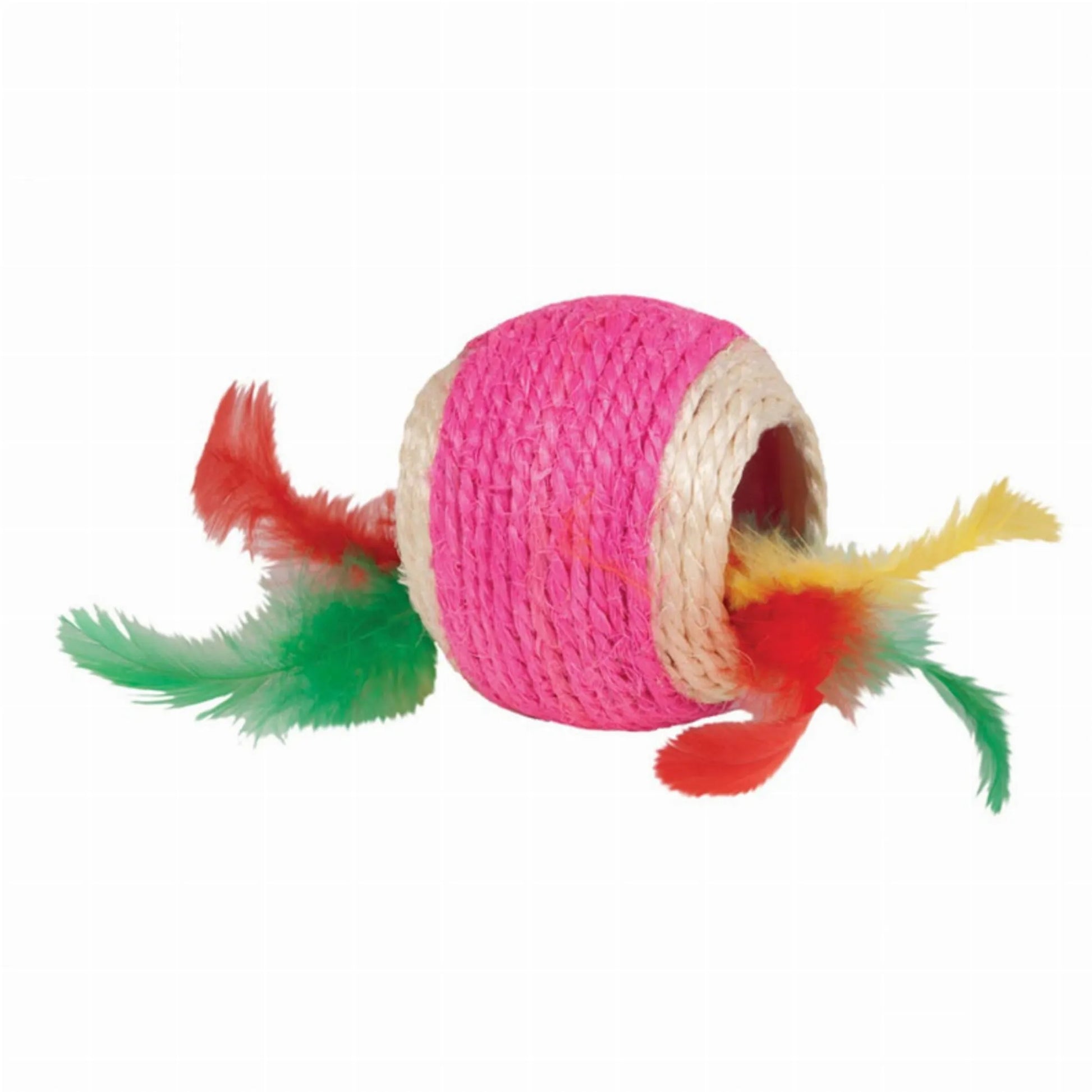 Cat Jute Ball With Feather Middle