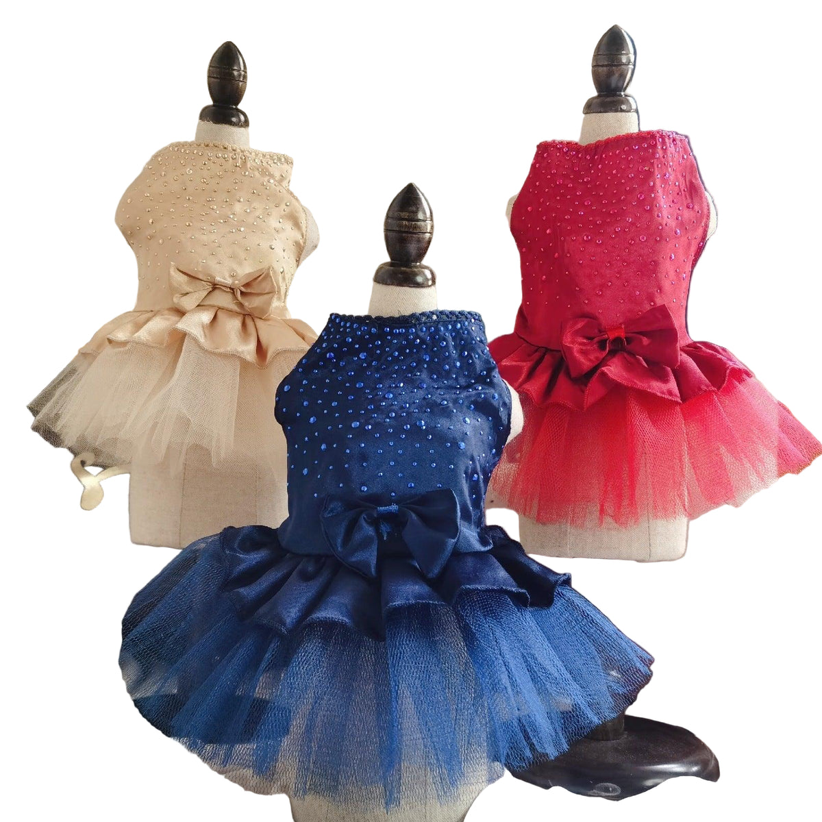 Princess Pet Skirt cream blue and red Stylish And Elegant Clothes on white background