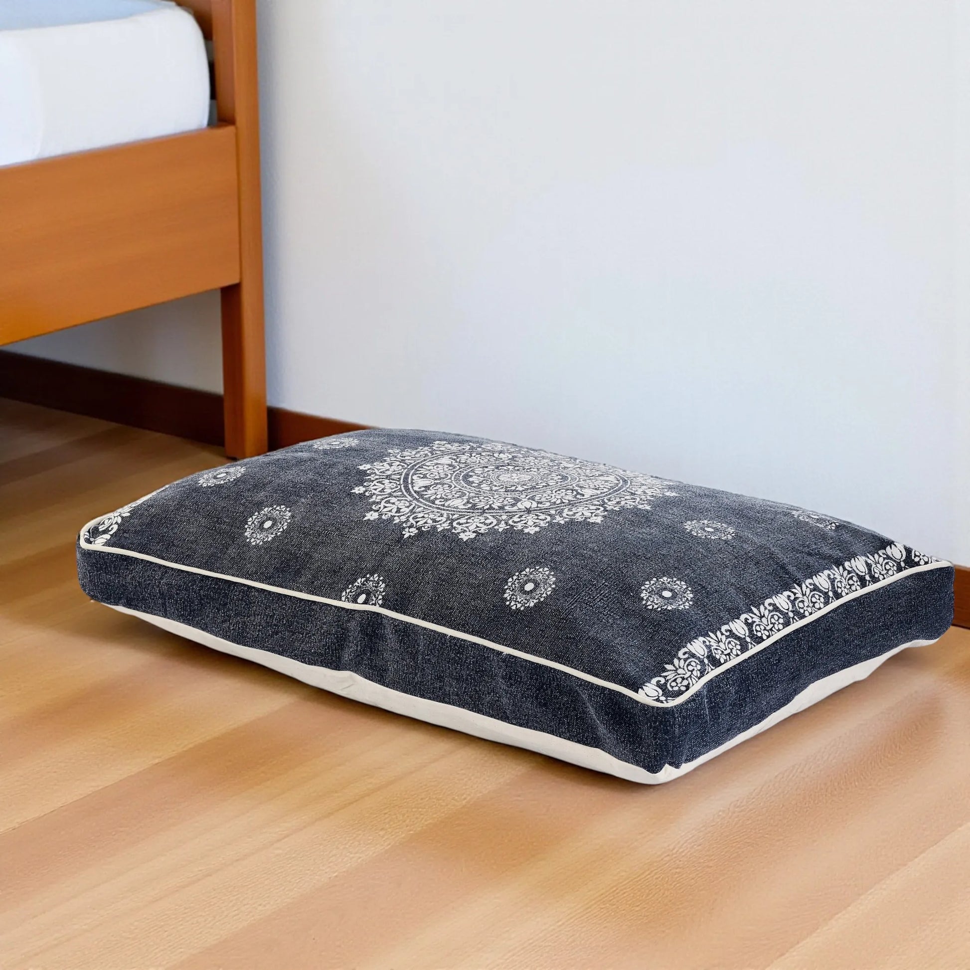 Stonewashed Blue Medallion Dog Bed