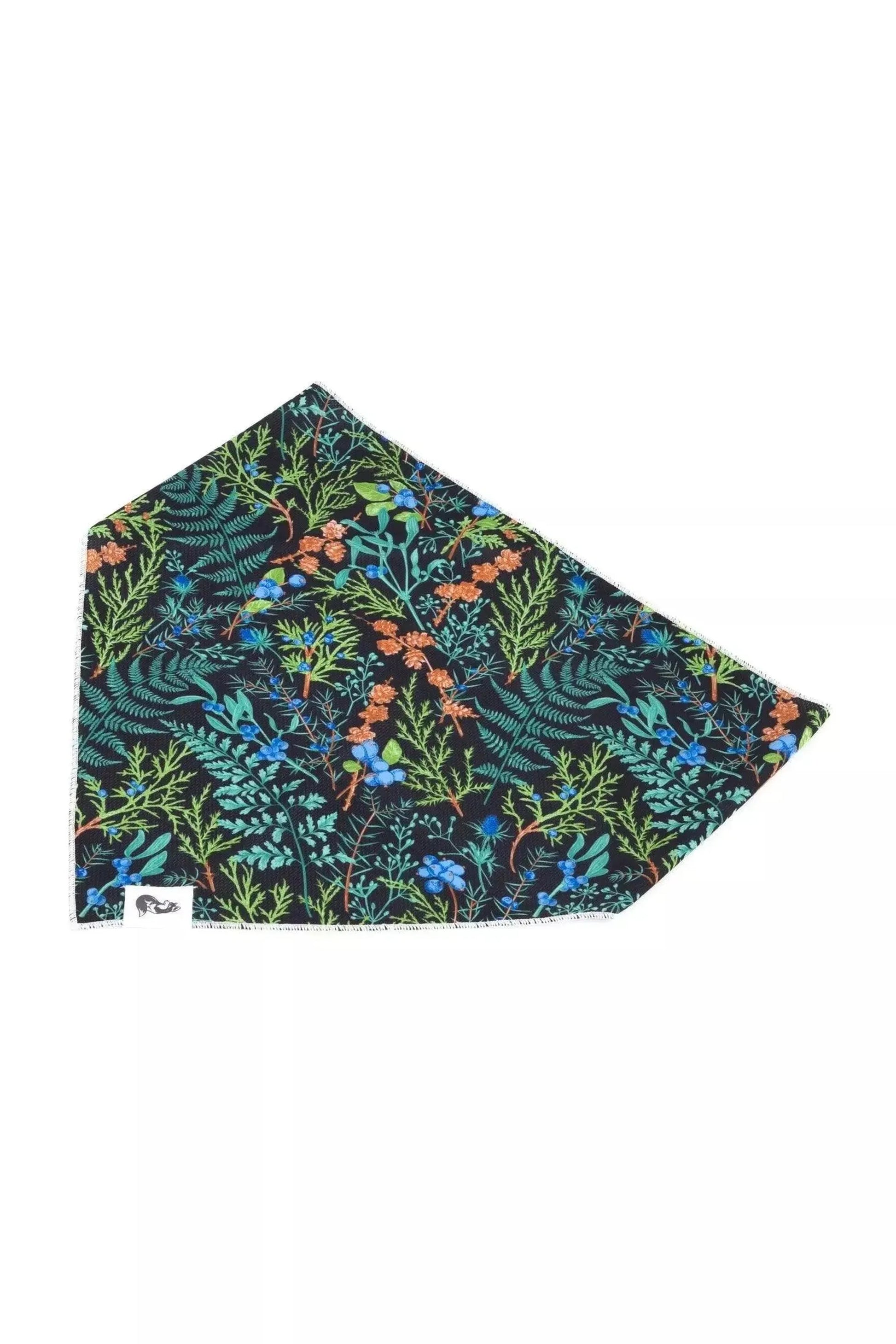 Fern print dog bandana close up