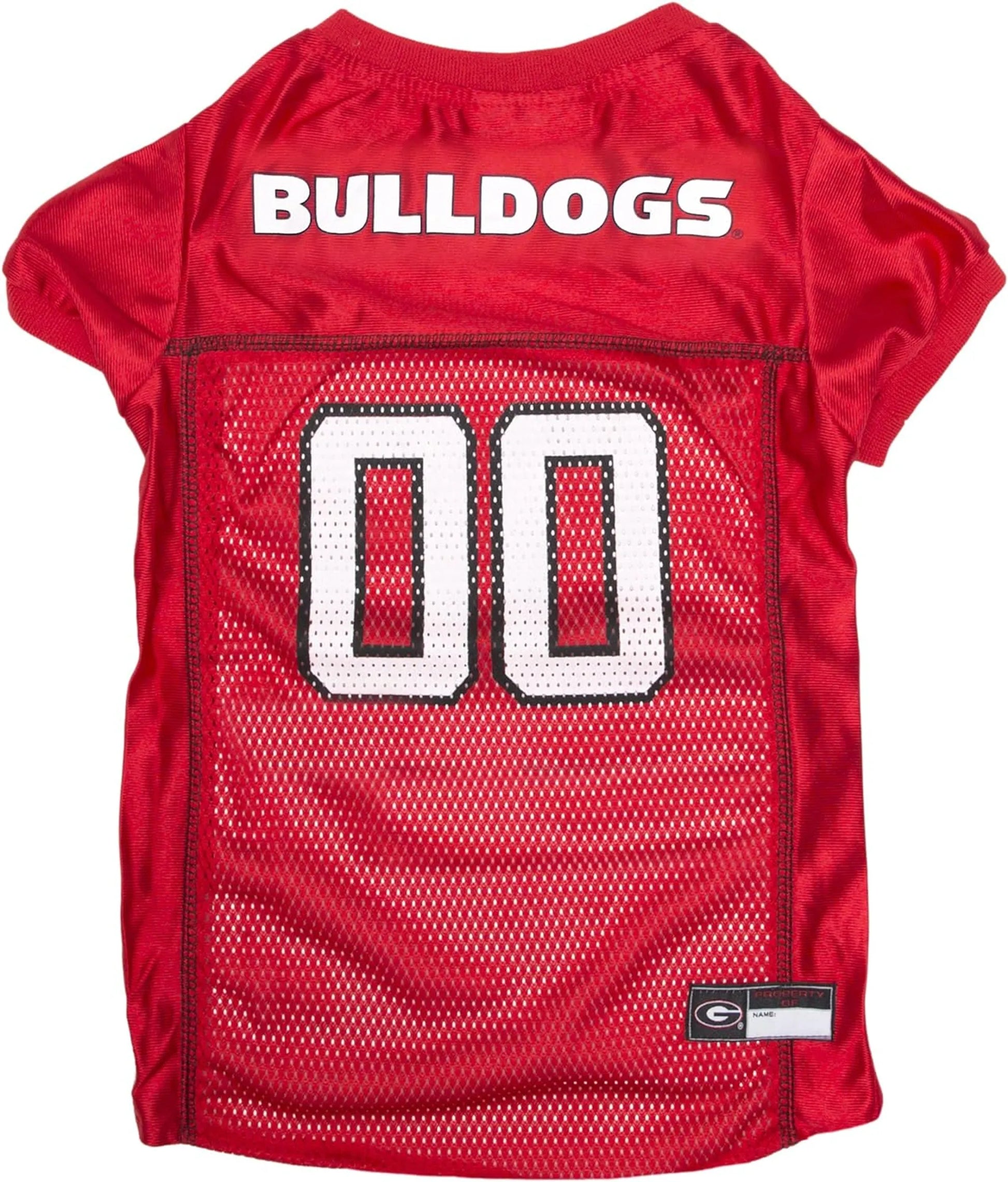 Red with white bull dogs dog jersey