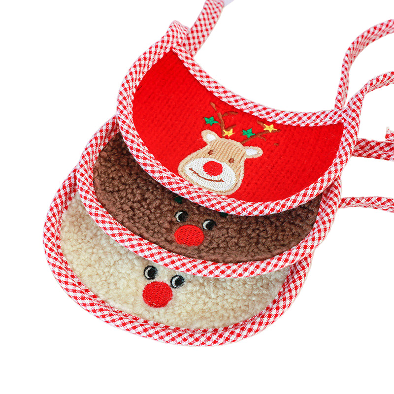 3 styles of Christmas bibs with white background