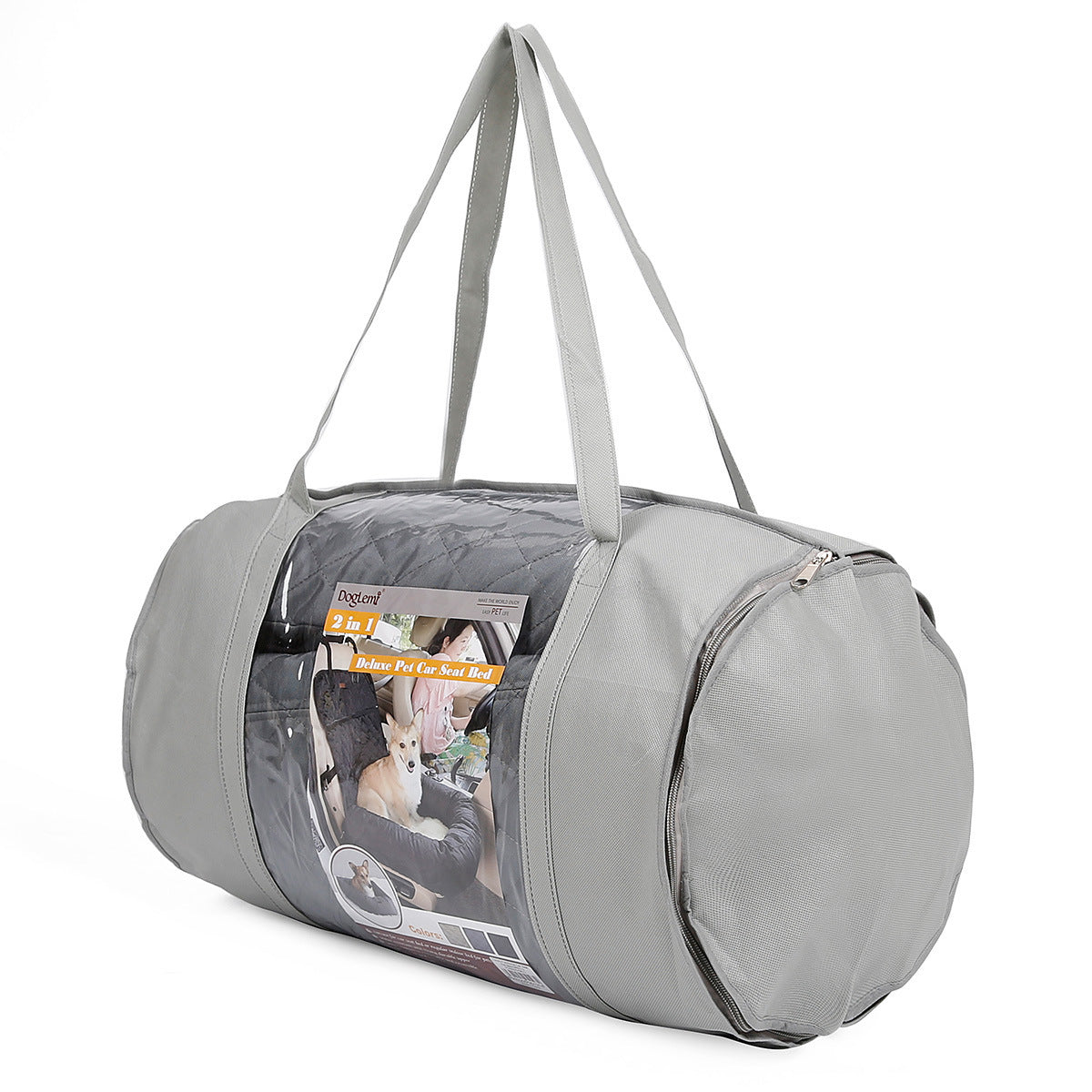 Pet Dog Carrier Folding Car Seat folded up into go bag