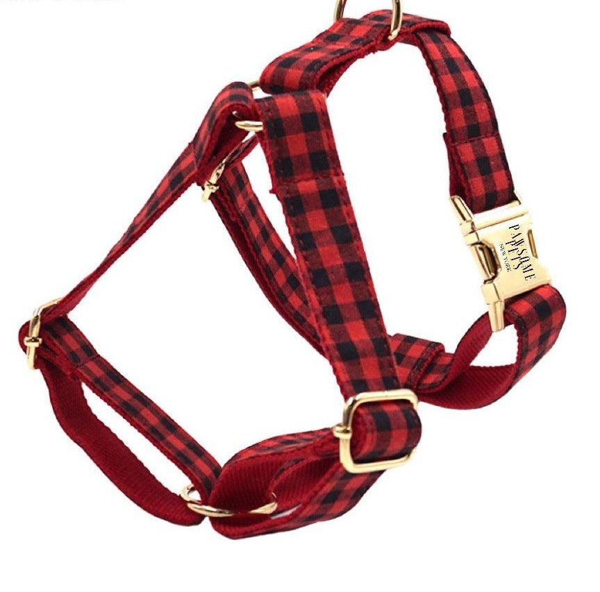 STEP IN HARNESS - RED BLACK STRIPE-0