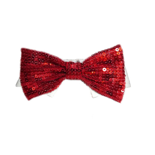 Red sparkly red dog bow tie