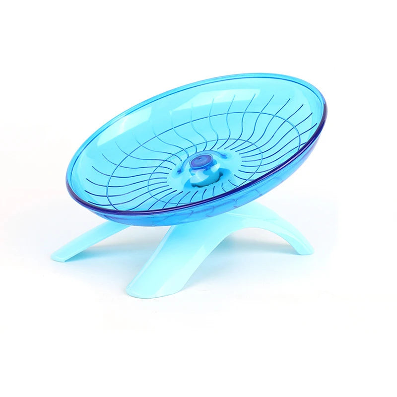 Blue round stationary small pet wheel