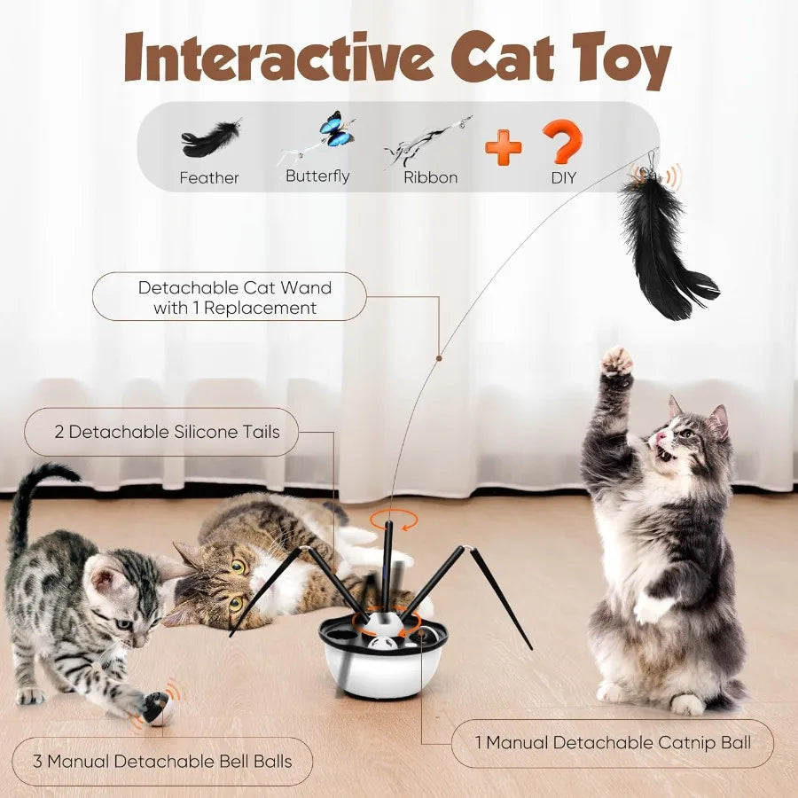Cat Toy with Feather Butterfly