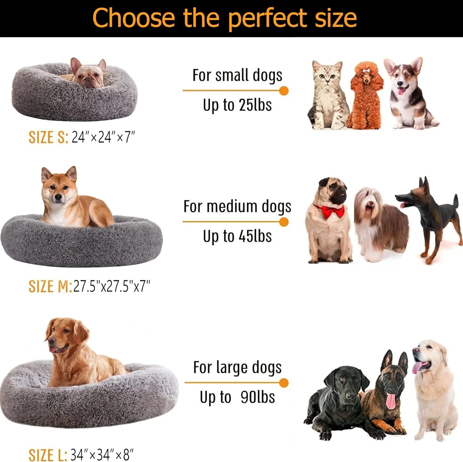 Calming Donut Bed for Large Dogs