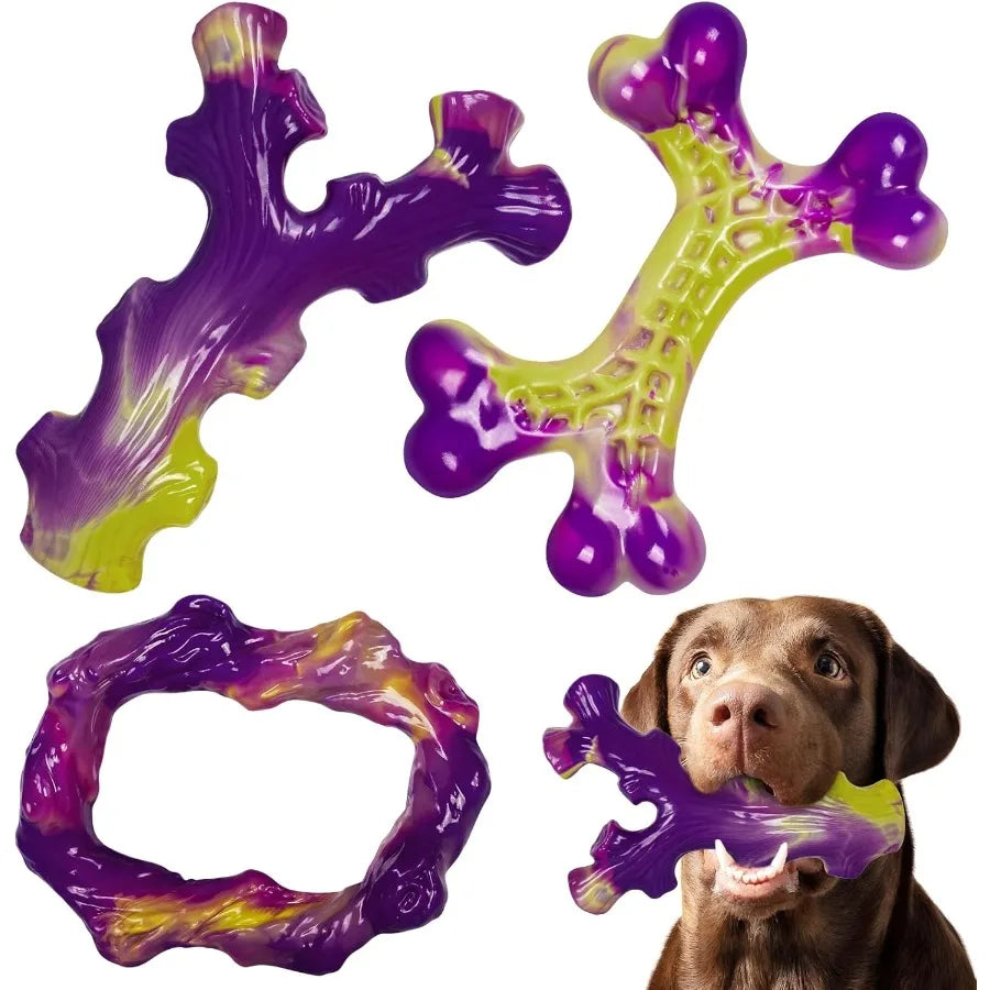 3 Pack Indestructible Bacon Flavored Dog Toy