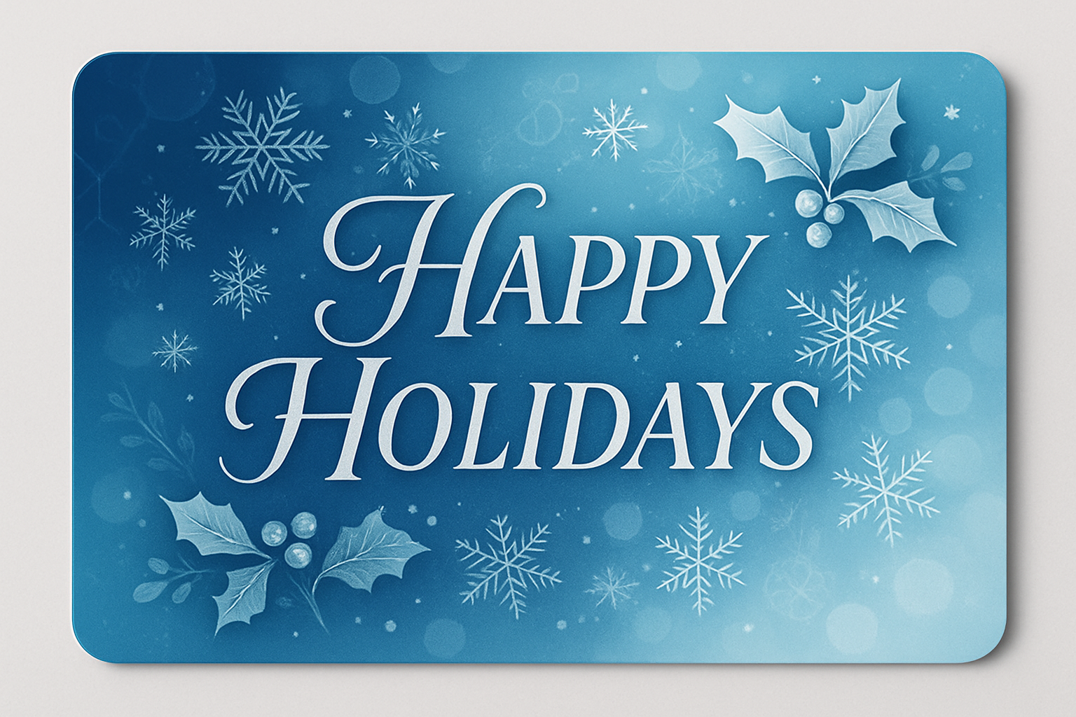 blue Happy Holidays Gift Card