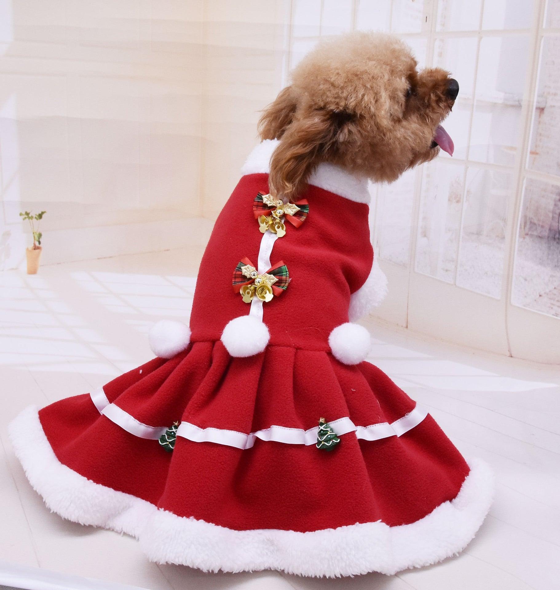 Christmas Chic Fleece Pet Skirt - Festive Fashion For Your Pup!-1